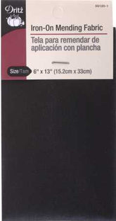 Dritz Iron on Mending Fabric 6in x 13in Black